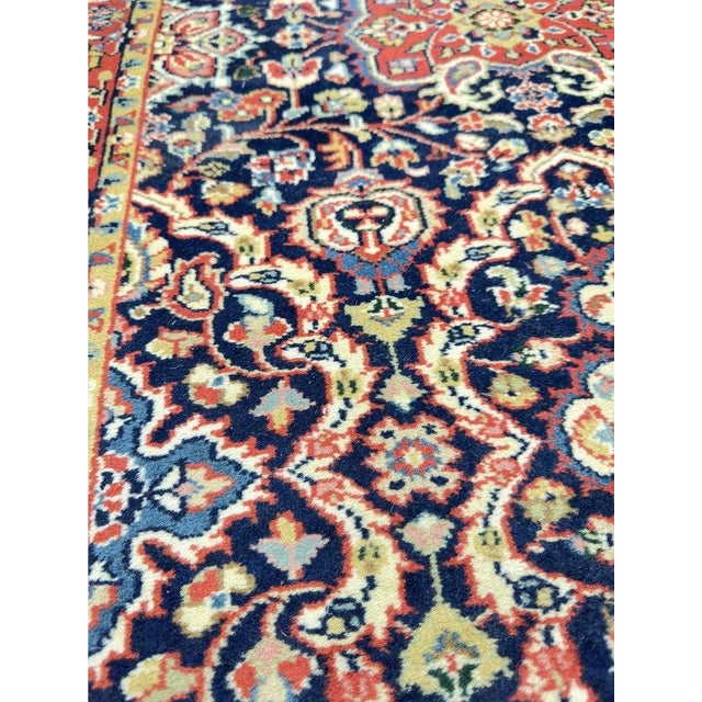 Blue 1990s Handwoven Farahan Style Area Rug 3x20 For Sale - Image 8 of 9