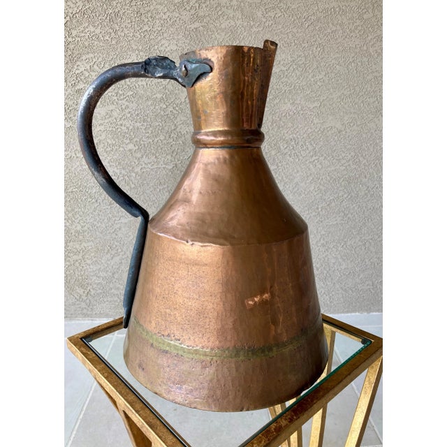 Farmhouse Circa 19th-Century Cramp Seam Copper & Wrought Iron English Milk Jug For Sale - Image 3 of 13