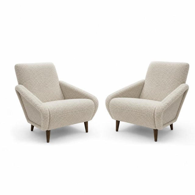 Wool Armchairs in the Style of Gio Ponti, Set of 2 For Sale - Image 10 of 10