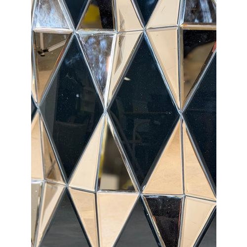 Large Sculptural Geometric Faceted Mirror Panel Prism Mirror For Sale - Image 6 of 7