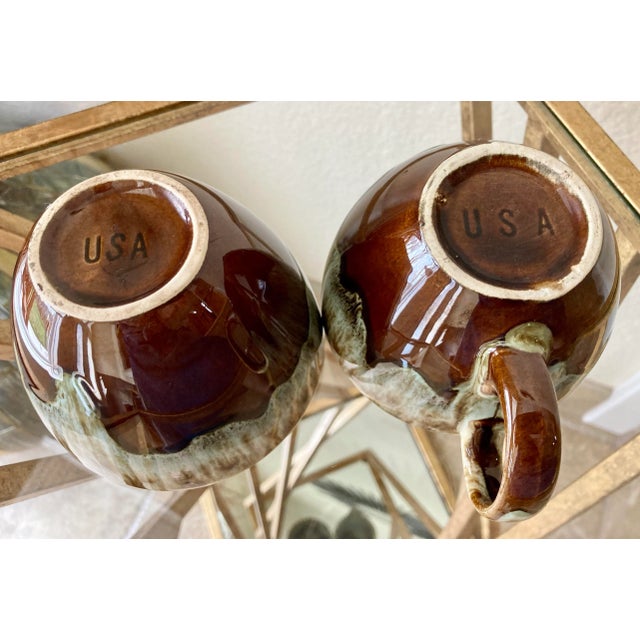 Circa 1960 Canonsburg Ironstone Drip Glaze Pottery Cream and Sugar - Set of 2 For Sale - Image 10 of 12