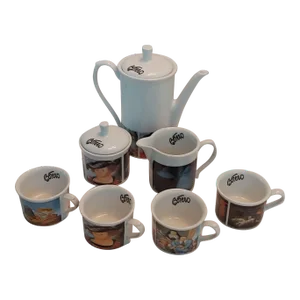 Antique Museo De Antiquoia, Fernando Botero Espresso Set- 13 Pieces