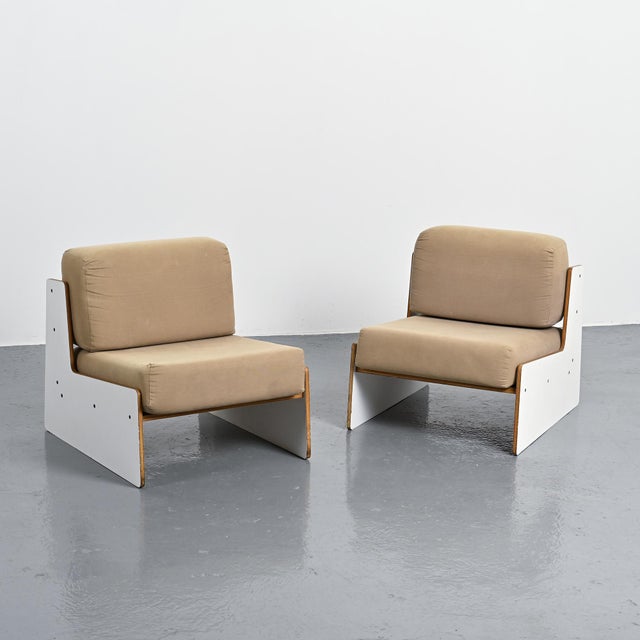 Wood Lounge Chairs attributed to Pierre Guariche for Negroni, 1970s, Set of 2 For Sale - Image 7 of 13