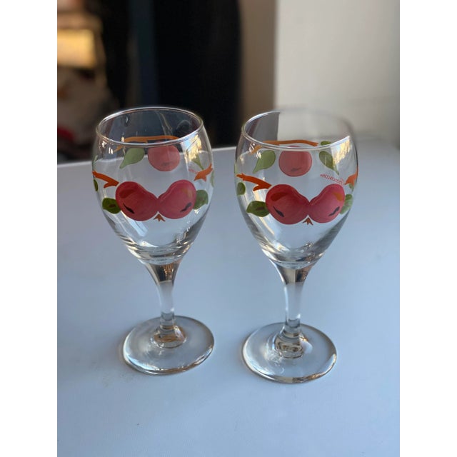 2 Franciscan Apple 12 oz Wine Goblets, Made in England, these goblet stand 7 3/8 inches tall, no chips or cracks, pictures...