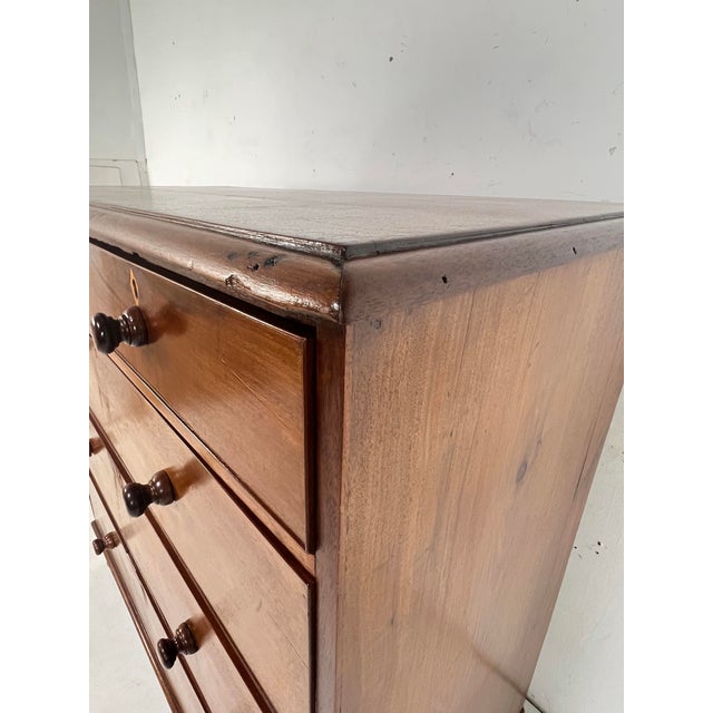 19th Century English Mahogany Chest of Drawers For Sale In Boston - Image 6 of 12