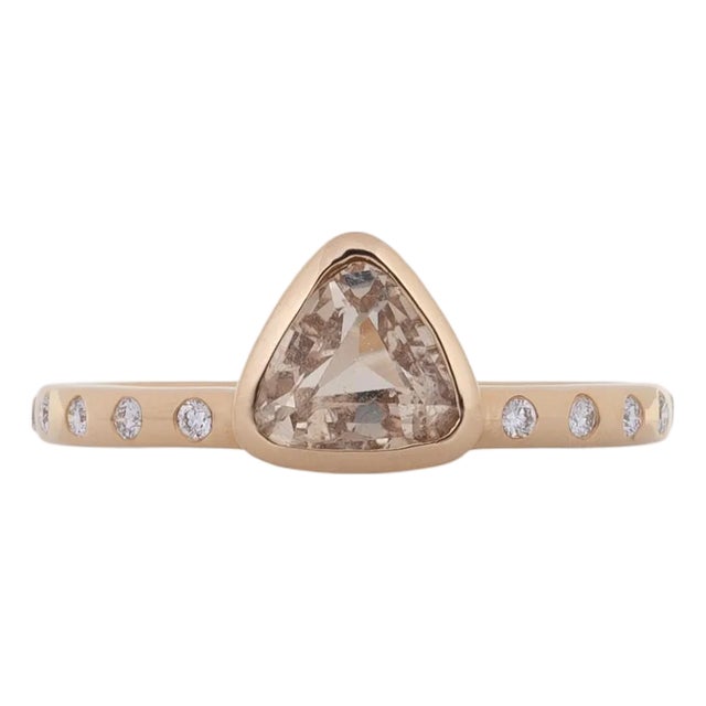 1Ct Yellow Sapphire Ring With Natural Diamond Accents: Solid 14k Gold, Size 6.75 For Sale