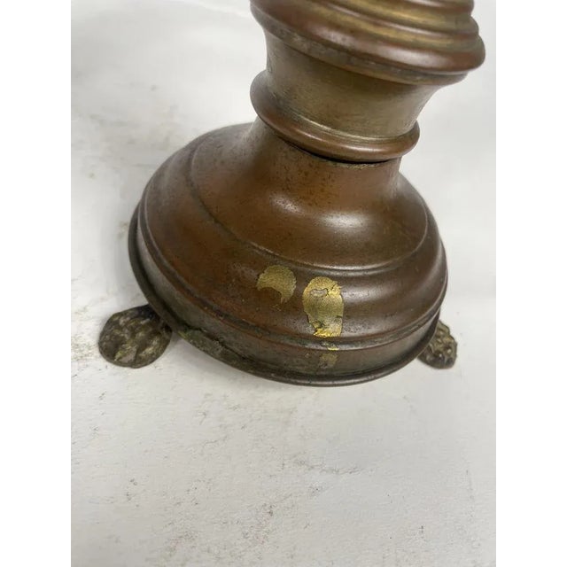 Goldenrod 19th Century Candelabras in Brass, Set of 2 For Sale - Image 8 of 9