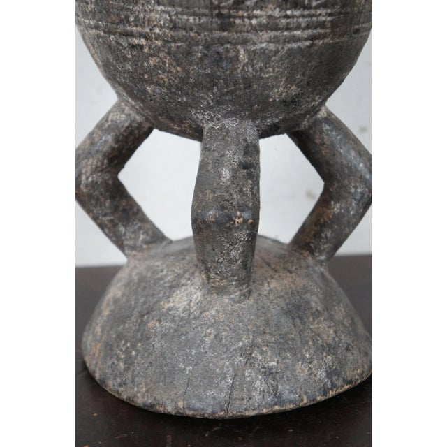 Antique Early 20th Century African Mali Dogon Ceremonial Tribal Carved Container Lidded Vessel For Sale - Image 9 of 13