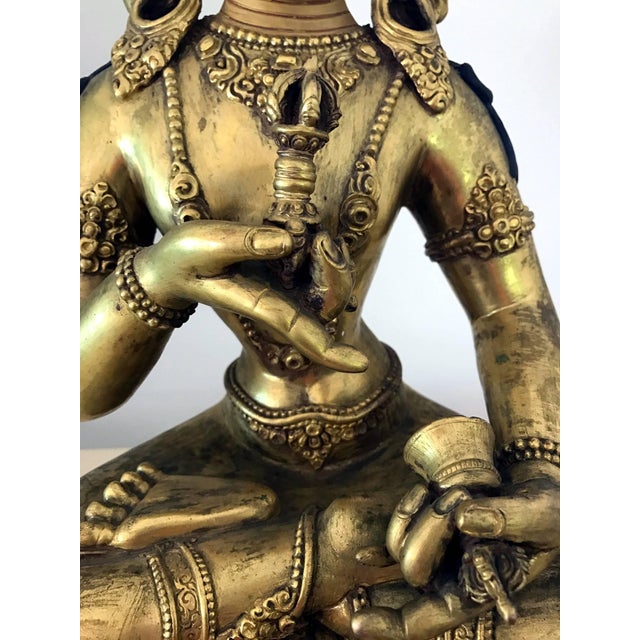 Fine Sino-Tibetan Bronze Statue of Vajrasattva Bodhisattva For Sale - Image 9 of 13