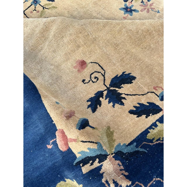 Art Deco Chinese Art Deco Rug | Vintage Area Rug | Floral Carpet For Sale - Image 3 of 5