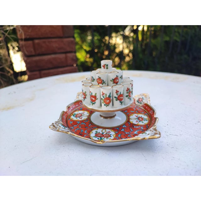 Ceramic Floral & Gold Dresden Porcelain Cigarette Holder from Carl Thieme Richer Pattern, 1890s For Sale - Image 7 of 8