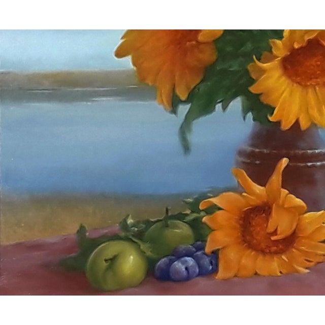 Oil Painting Bouquet of Sunflowers Vasily Korkishko For Sale - Image 6 of 6