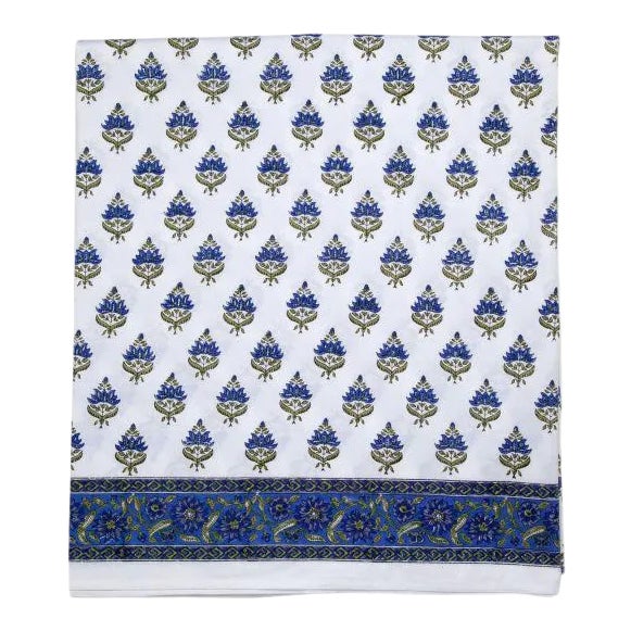 Blossom Queen Bed Blue Fitted Sheet For Sale
