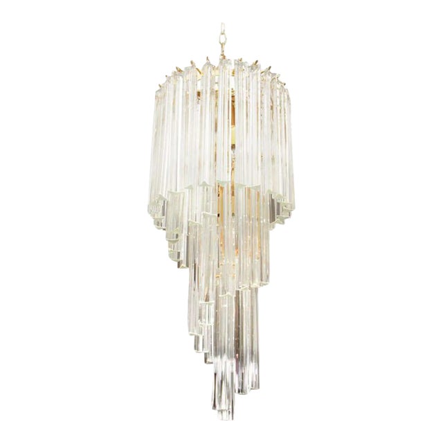 Venini Murano Glass Foyer Chandelier For Sale