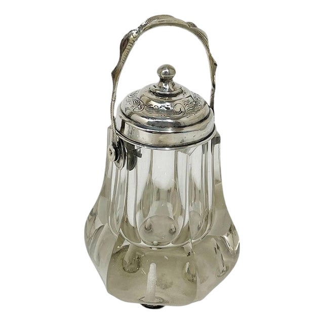Dutch Crystal and Silver Matchbox or Jar, 19th Century For Sale