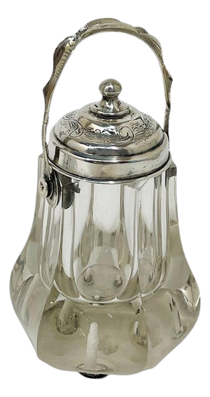 Dutch Crystal and Silver Matchbox or Jar, 19th Century