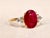 Gold The Allyns Alley: Ladies 18K Yellow Gold Ring set with 3.44 CT Oval Ruby and Diamonds For Sale - Image 8 of 13