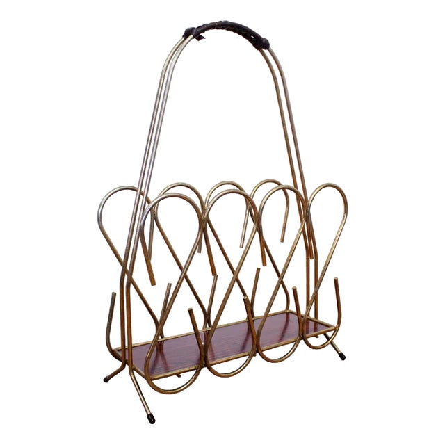 Metal Magazine Rack, France, 1950s For Sale