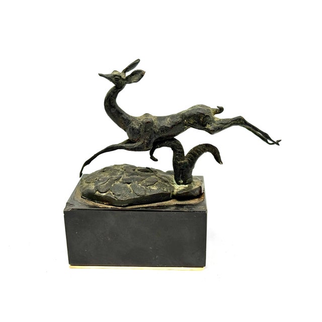 A beautifully detailed bronze of a stag by the talented, noted American Sculptor Frank Eliscu. The artist is most known as...