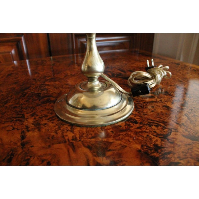 Metal Antique English Brass Lamp For Sale - Image 7 of 10