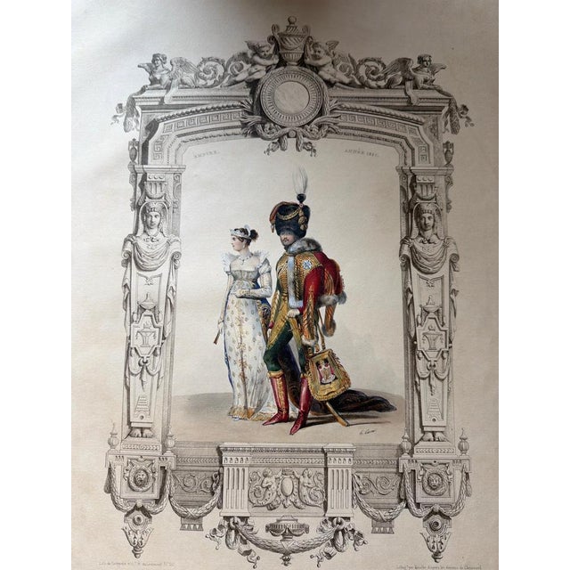 Achille Devéria, First Empire Court Costume, 1847, Lithograph For Sale - Image 6 of 9