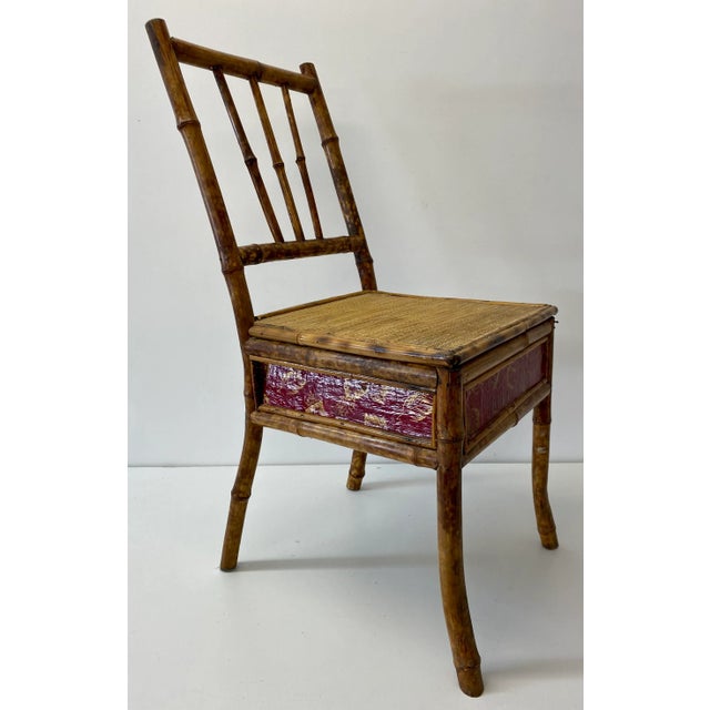 Victorian Late 19th Century Bamboo & Cane Victorian Bedroom Chair C.1890 For Sale - Image 3 of 12