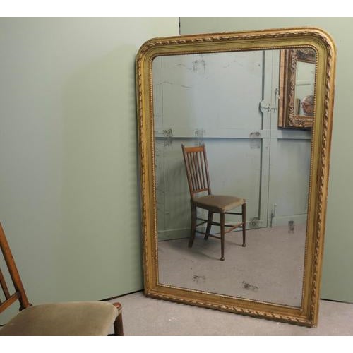 Large Antique French Louis Philippe Gilt Mirror, 1800s For Sale - Image 5 of 8