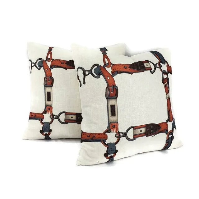 From Spain, Gaston Y Daniela is Linares in Azul and Teja pillow cover. This pillow features an illustrated pattern of...