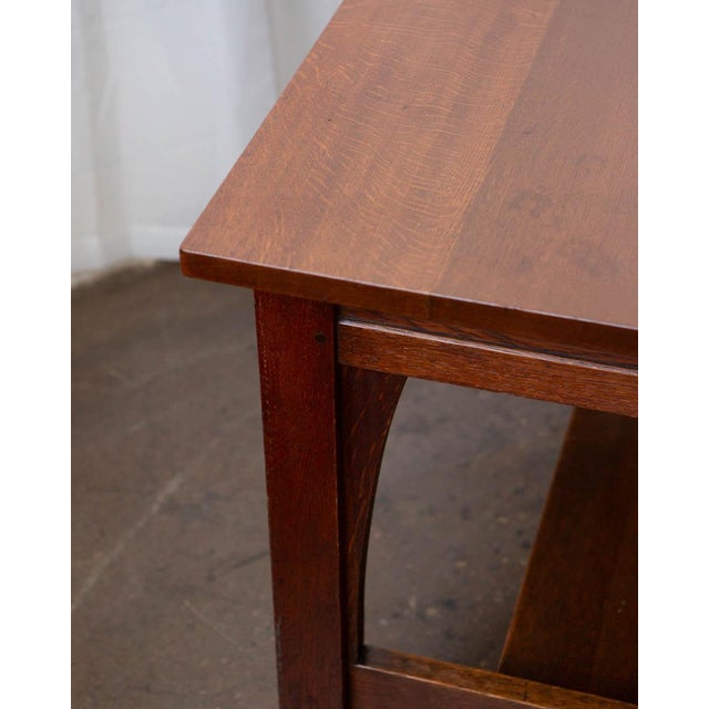 Gustav Stickley Mission Oak Arts & Crafts Writing Desk or Library Table, Circa 1900 For Sale - Image 15 of 18