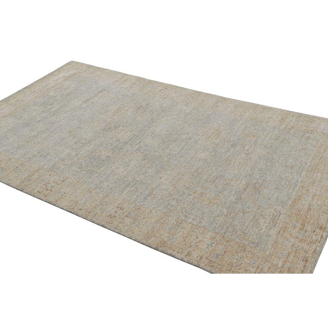 Rug & Kilim Rug & Kilim’s Oushak Style Rug in Beige-Brown and Gray With Floral Patterns For Sale - Image 4 of 7