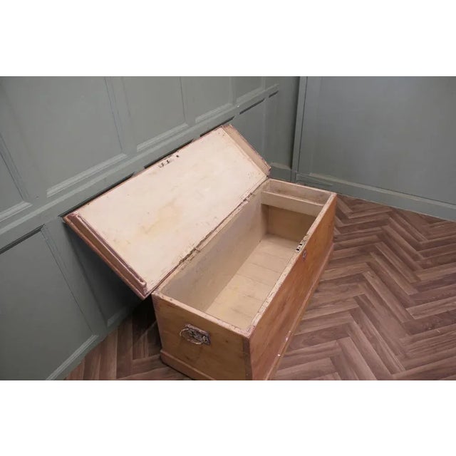 Vintage Pine Carriage Trunk For Sale - Image 5 of 8