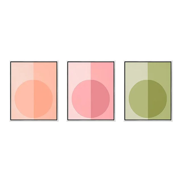 Modern Forevers, Triptych by Stephanie Henderson in White Frame, Small Art Prints on Canvas, Set of 3 For Sale