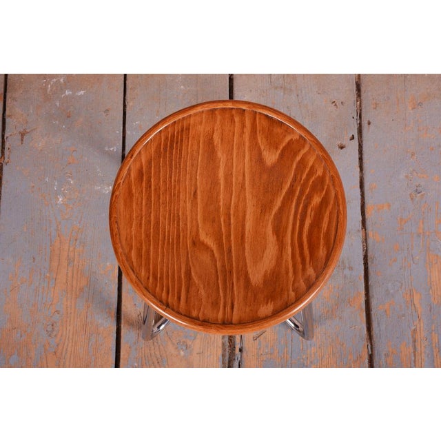 1930s Bauhaus Stool in Beech and Chrome from Mücke-Melder, Czech, 1930s For Sale - Image 5 of 9