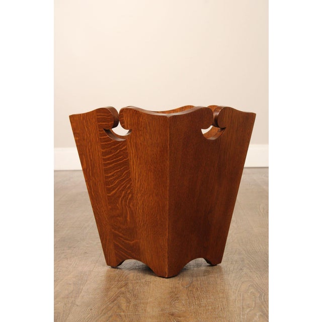 Stickley Mission Collection Oak Waste Basket For Sale - Image 12 of 12
