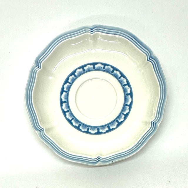 Ceramic Chalky Blue Vintage Wall Plate Curation - Group of 7 For Sale - Image 7 of 12