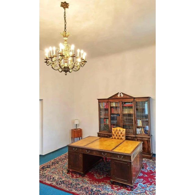 2000 - 2009 Antique Large Carved Chappendale Writing Desk For Sale - Image 5 of 14
