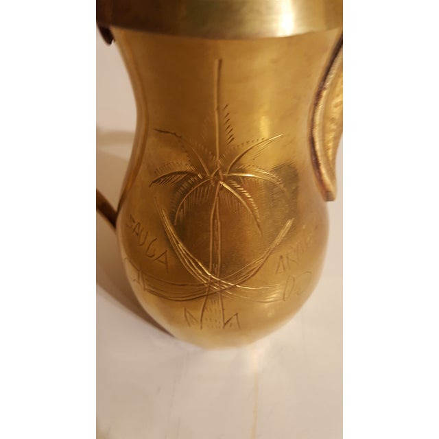 Mid Century Modern Vintage Saudi Arabian Dallah Pot Inscribed For Sale - Image 4 of 12
