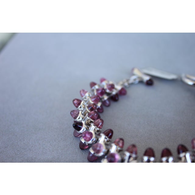 Tamara Commoli Pink Tourmaline Rubellite Mikado 18k White Gold Unique Bracelet For Sale - Image 18 of 18