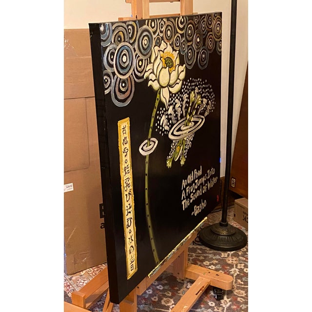 Basho Haiku Original Oil Painting Stephen McDonough For Sale - Image 4 of 4