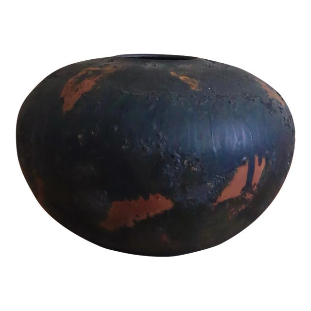 Raku Vase by Tony Evans For Sale