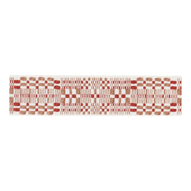 Sample - Schumacher Brimfield Tape Trim In Terracotta For Sale