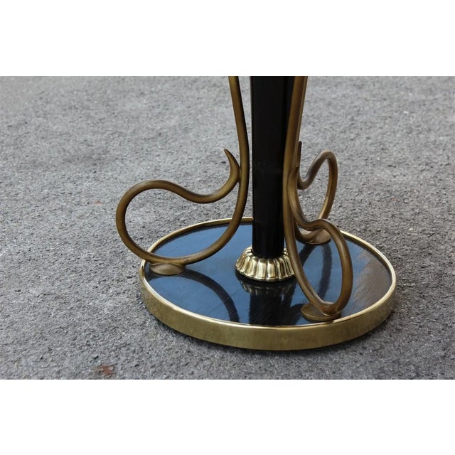 Mid-Century Modern Mid-Century Italian Mahogany and Brass Coffee Table, 1950s For Sale - Image 3 of 11