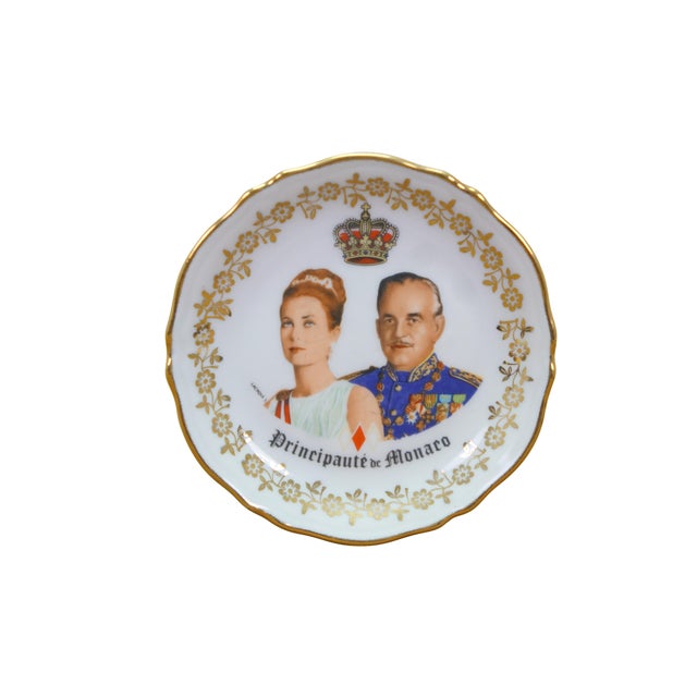 Mid-Century Modern 4 Limoges France Prince Rainier & Princess Grace of Monaco Plates For Sale - Image 3 of 13