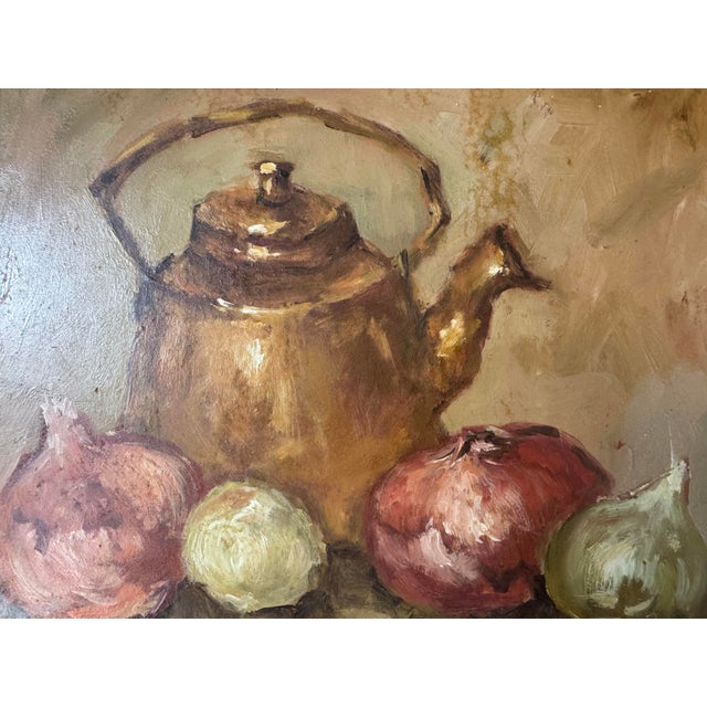 Mid-Century Modern 1970’s Vintage Still Life Oil on Masonite Painting by Manso, Framed For Sale - Image 3 of 12
