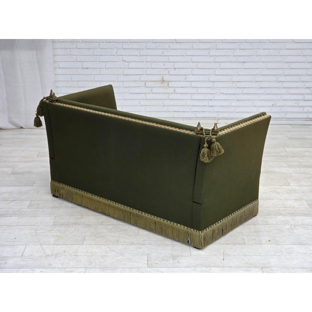 Danish 2-Seater Drop-Arm Spanish Sofa in Furniture Wool, 1970s For Sale - Image 9 of 18