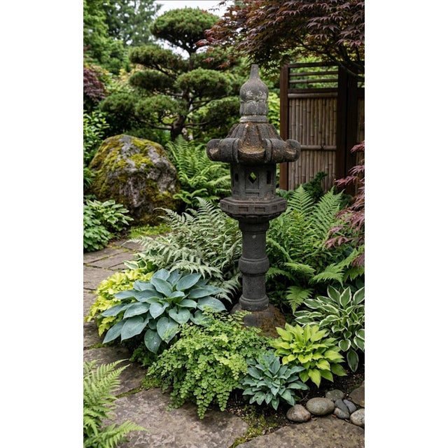 Antique Japanese Style Pagoda Garden Lantern (Tachi-Gata) For Sale - Image 12 of 12