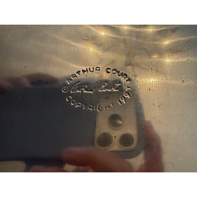 1991 Arthur Court Coastal Crab Cast Aluminum Rectangular Serving Tray For Sale - Image 9 of 10