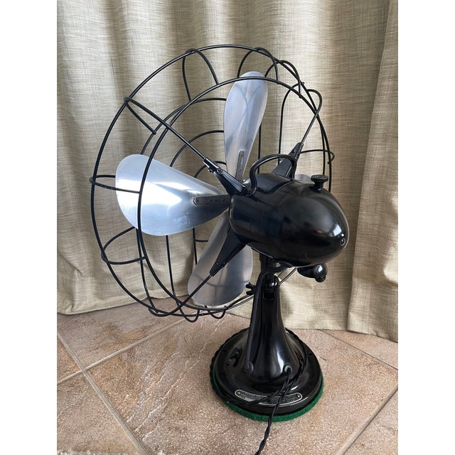Vintage Hunter Century Oscillating Metal Blade and Cast Iron Fan For Sale - Image 9 of 13