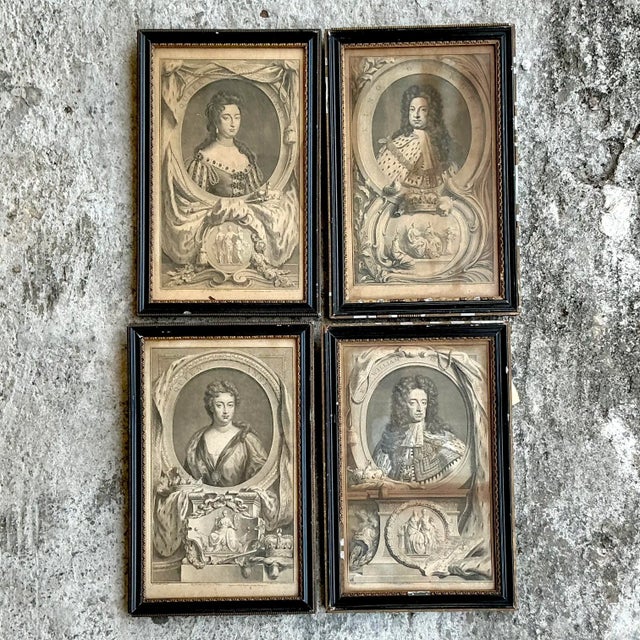 Vintage Boho Royal Engravings - Set of 4 For Sale - Image 4 of 10