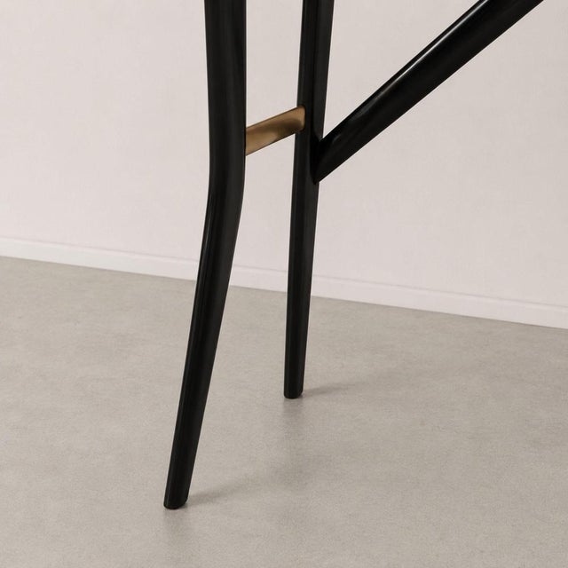 Wood Mid-Century Modern Ebonized Console Table in Black Wood and Marble by Ico Parisi For Sale - Image 7 of 9